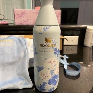 LoveShackFancy x Stanley 20 oz water bottle blue color way